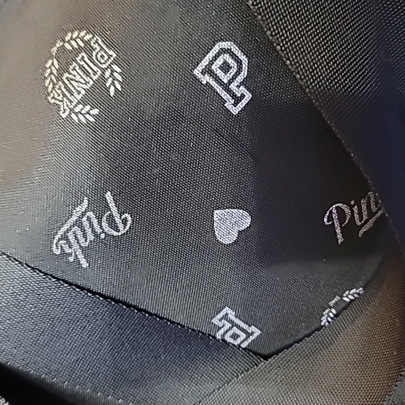 Victoria's Secret PINK Logo Graphic Large Gym Beach Tote Bag Black - Picture 4 of 8